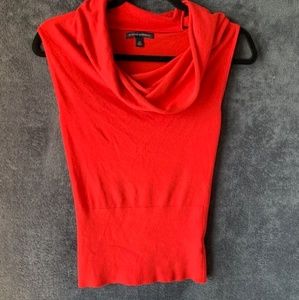 Banana Republic Red Cowl Kneck Short Sleeve Top